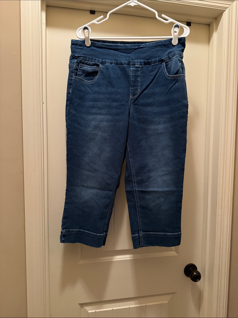 Stretch Indigo Cropped Women's Jeans Capri
